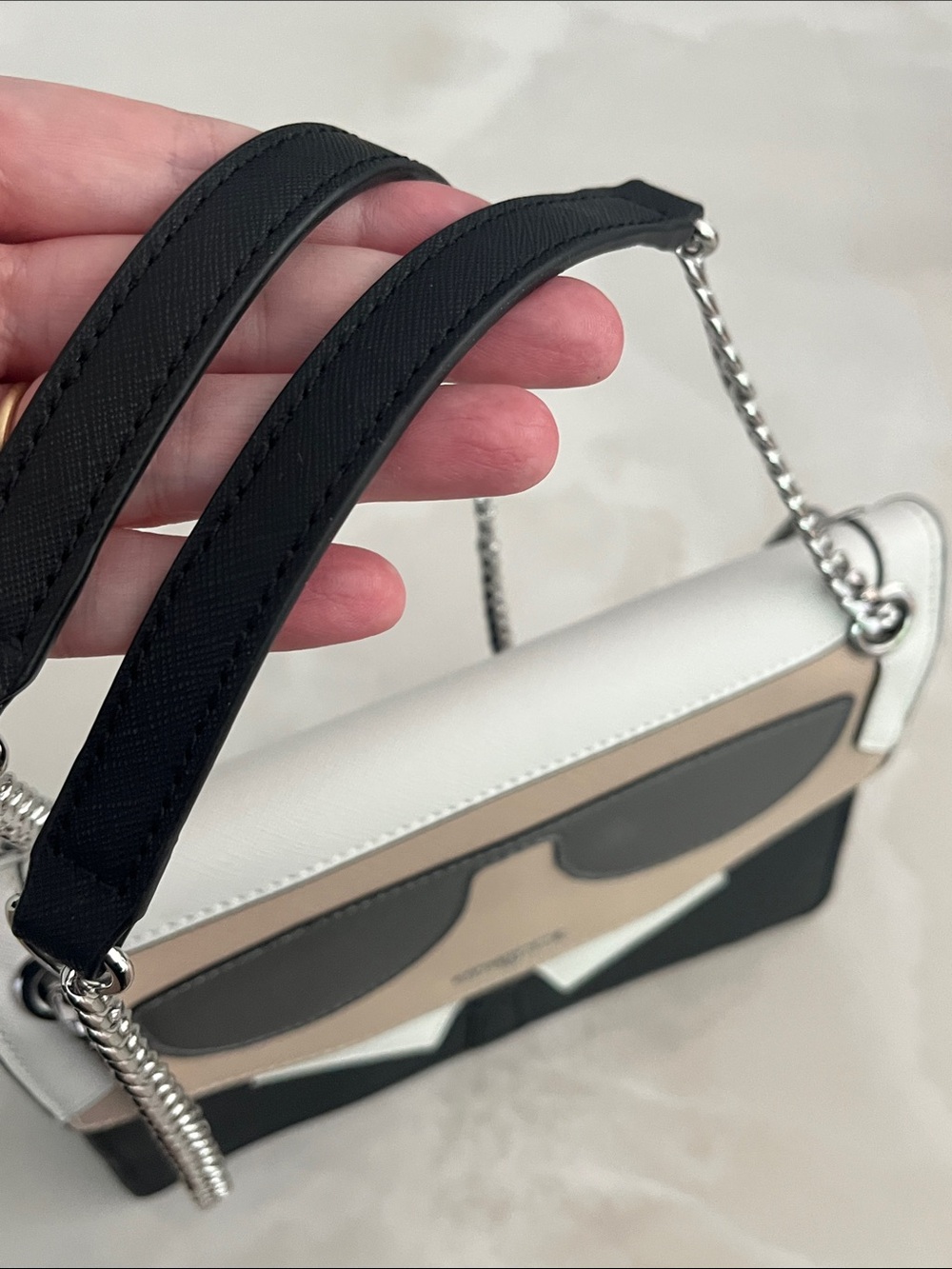 Karl Lagerfeld Bag. Karl Lagerfeld Self Portrait Bag. Crossbody Saffiano Leather - Picture 10 of 11